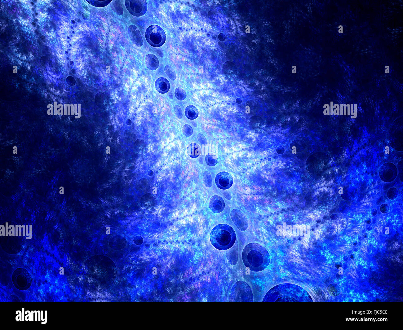 Bolle Blu nello spazio, generato dal computer sfondo astratto Foto Stock