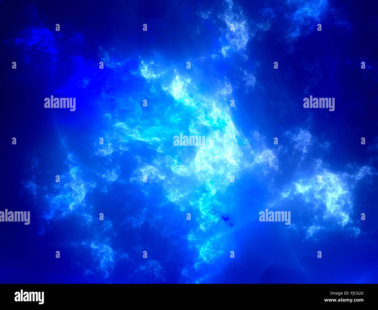 Blu brillante plasma colorati nello spazio, generato dal computer sfondo astratto Foto Stock