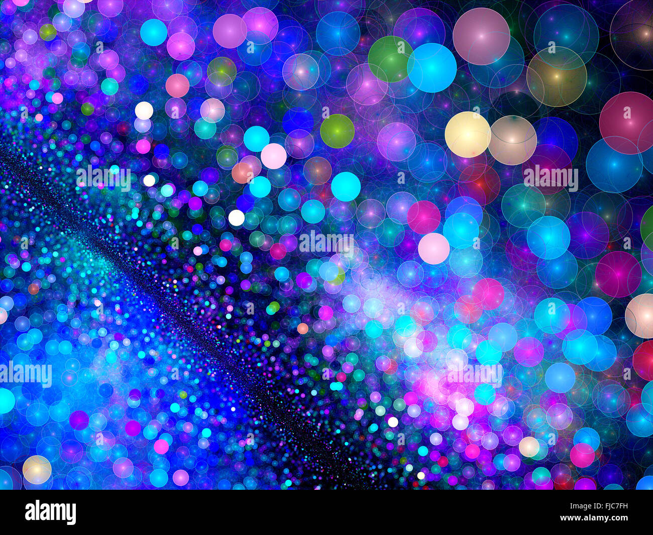 Bokeh di fondo colorato elementi, generato dal computer sfondo astratto Foto Stock