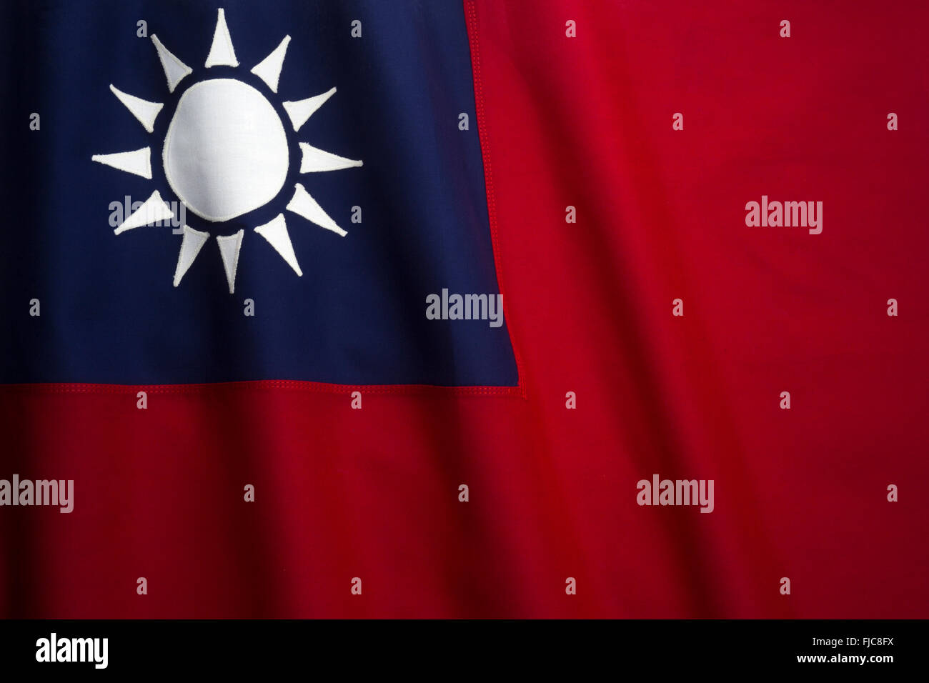 Bandiera di Taiwan realizzato in cotone cucito BUNTING Foto Stock