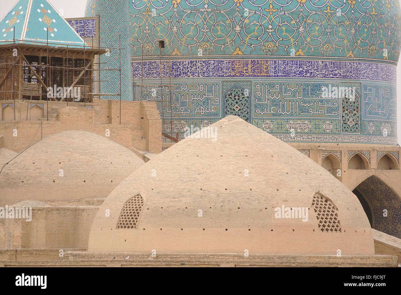 Dettaglio del Imam moschea (Moschea Shah) in Isfahan, Iran Foto Stock
