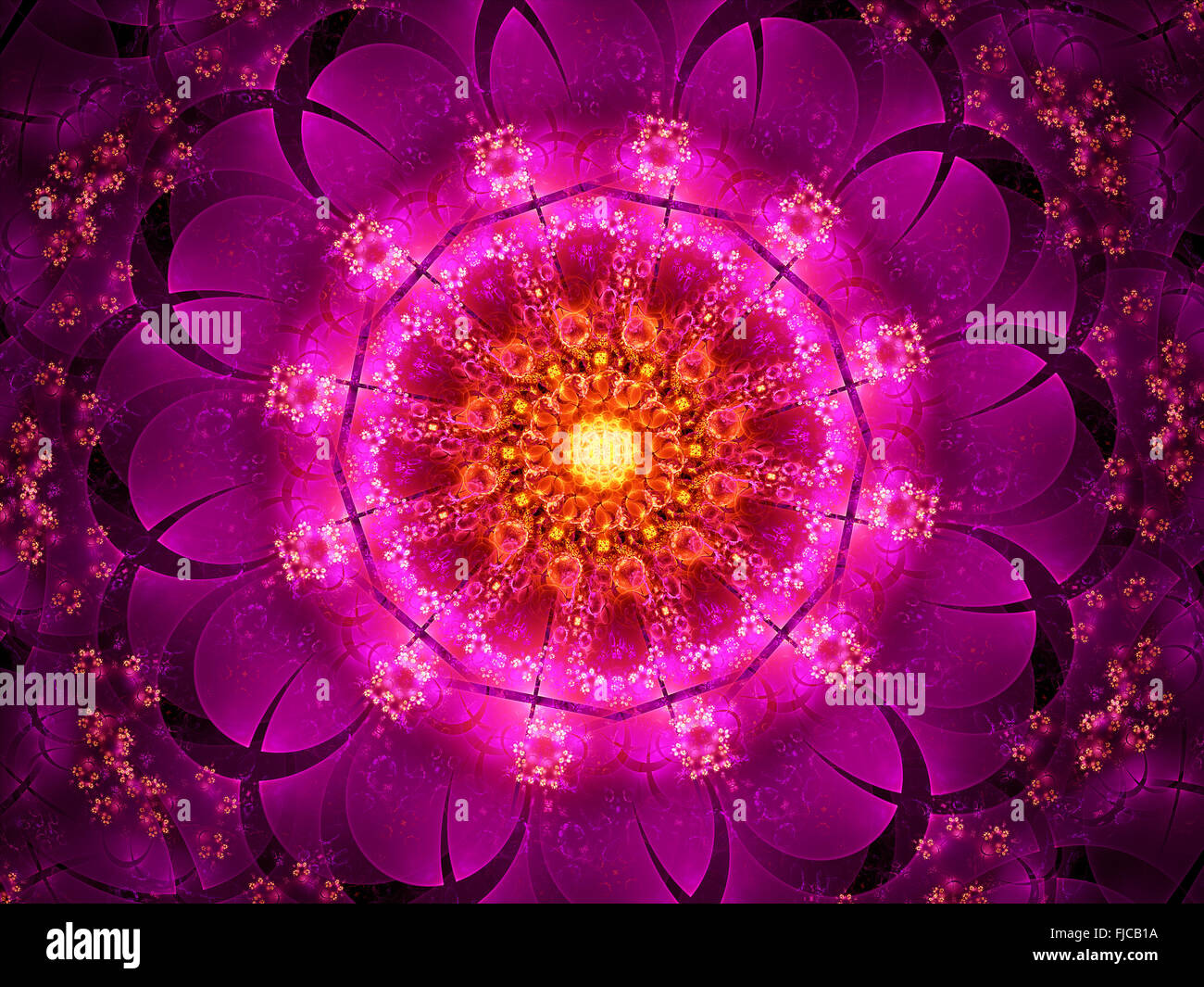 Viola oriental frattali generati da computer sfondo astratto Foto Stock