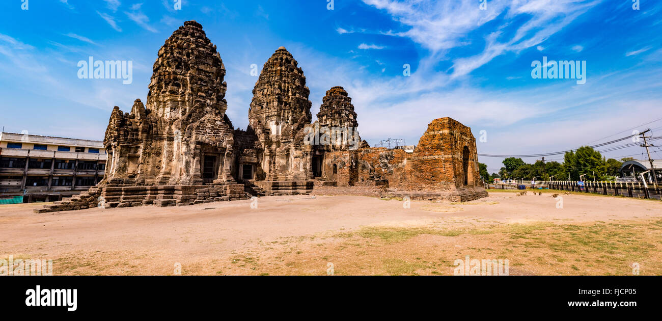 Phra Prang Sam Yod / un antico tempio /Thailandia (Lop Buri) Foto Stock