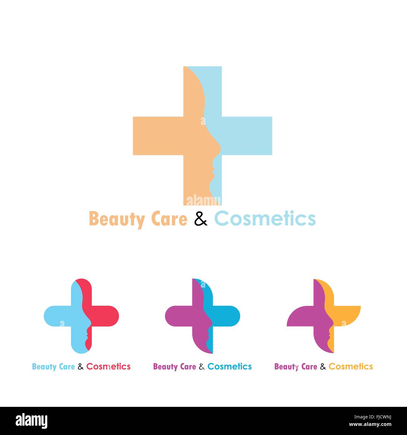 Cura di bellezza vector logo design template.industria cosmetica,skincare e cosmetici concetto.salone di bellezza e cosmetici, spa logo.Beaut Illustrazione Vettoriale