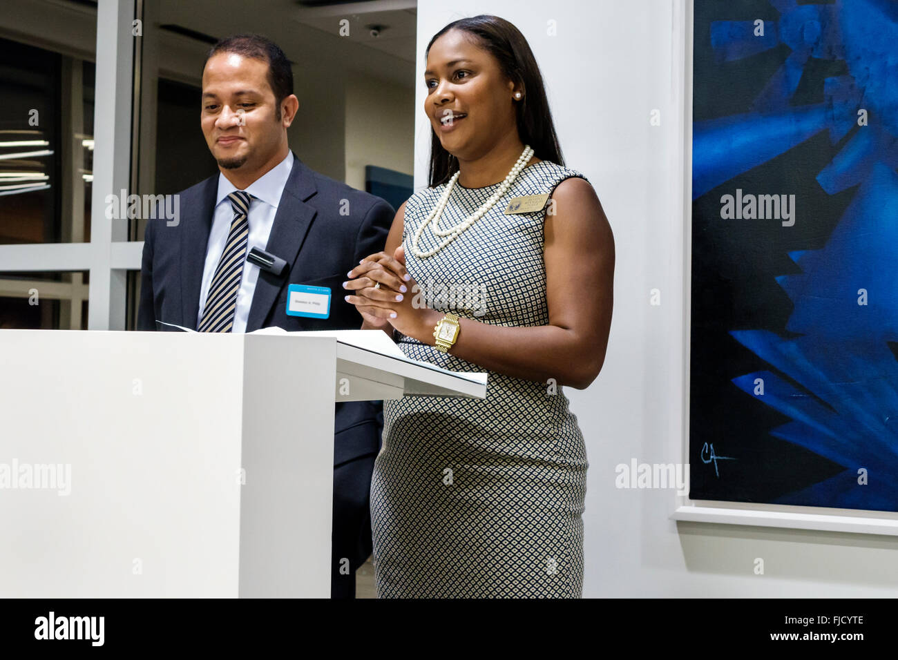 Miami Florida,Southeast Financial Center,Caribbean Bar Association,Fifth Annual Diversity Symposium,Black adult,adults,man men maschio,woman femal Foto Stock