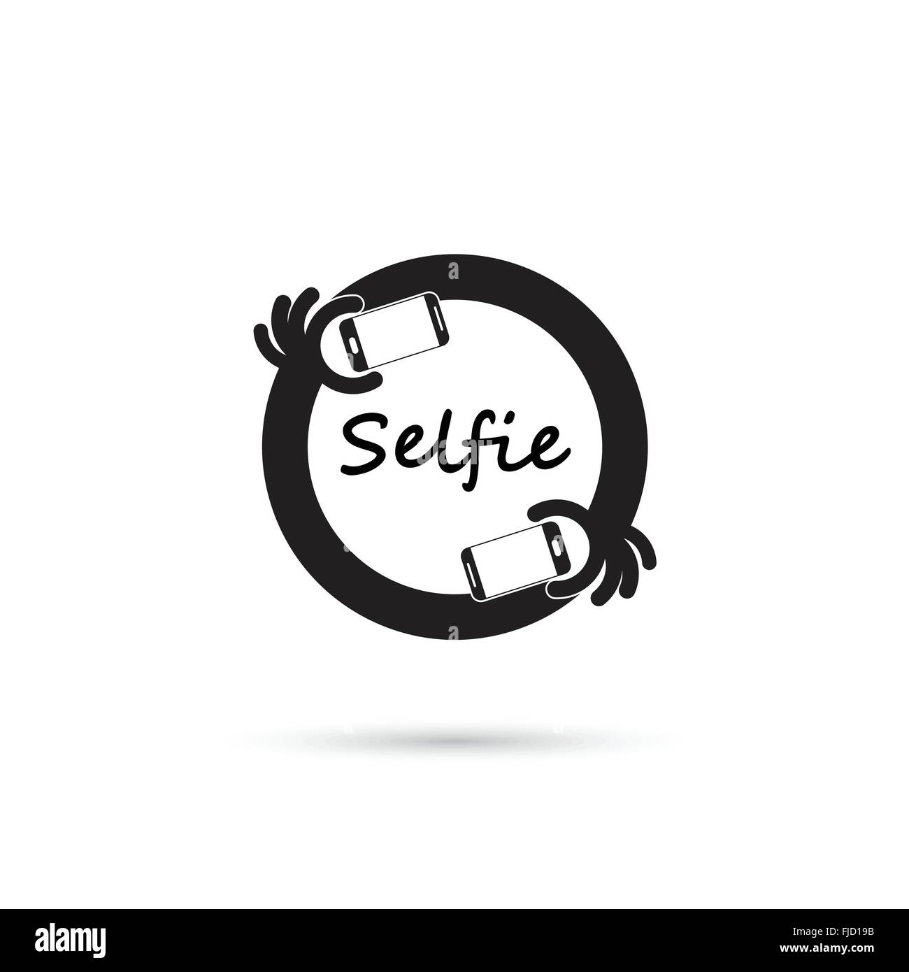 Tenendo selfie foto ritratto su smart phone concetto icona. Selfie concept design di elemento. Illustrazione Vettoriale Illustrazione Vettoriale