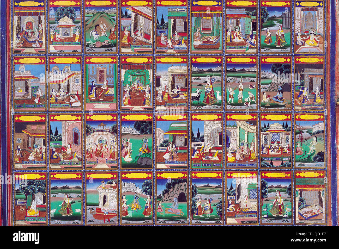 Dipinti in miniatura, rajasthan, india, asia Foto Stock