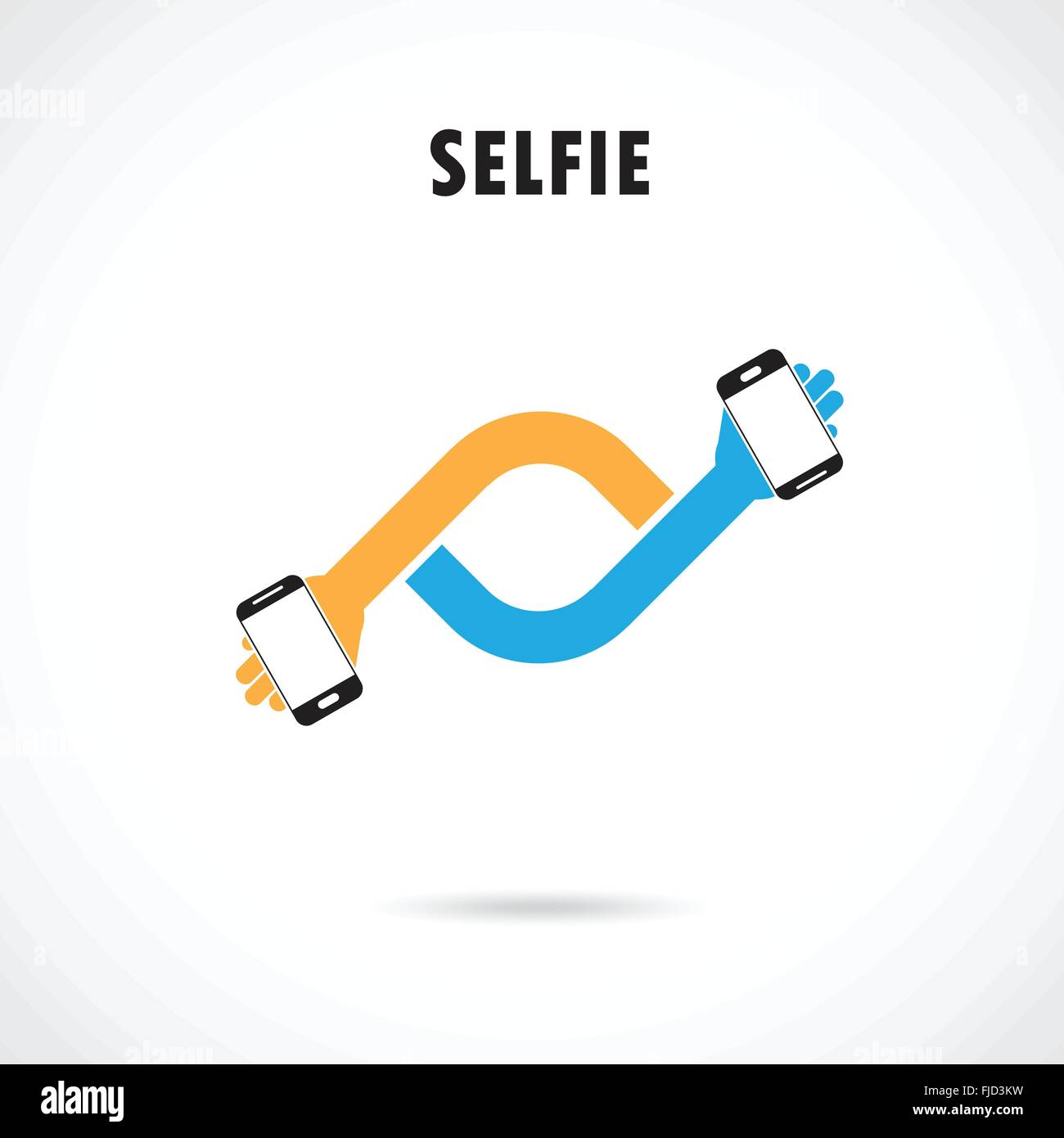 Tenendo selfie foto ritratto su smart phone concetto icona. Selfie concept design di elemento. Illustrazione Vettoriale Illustrazione Vettoriale