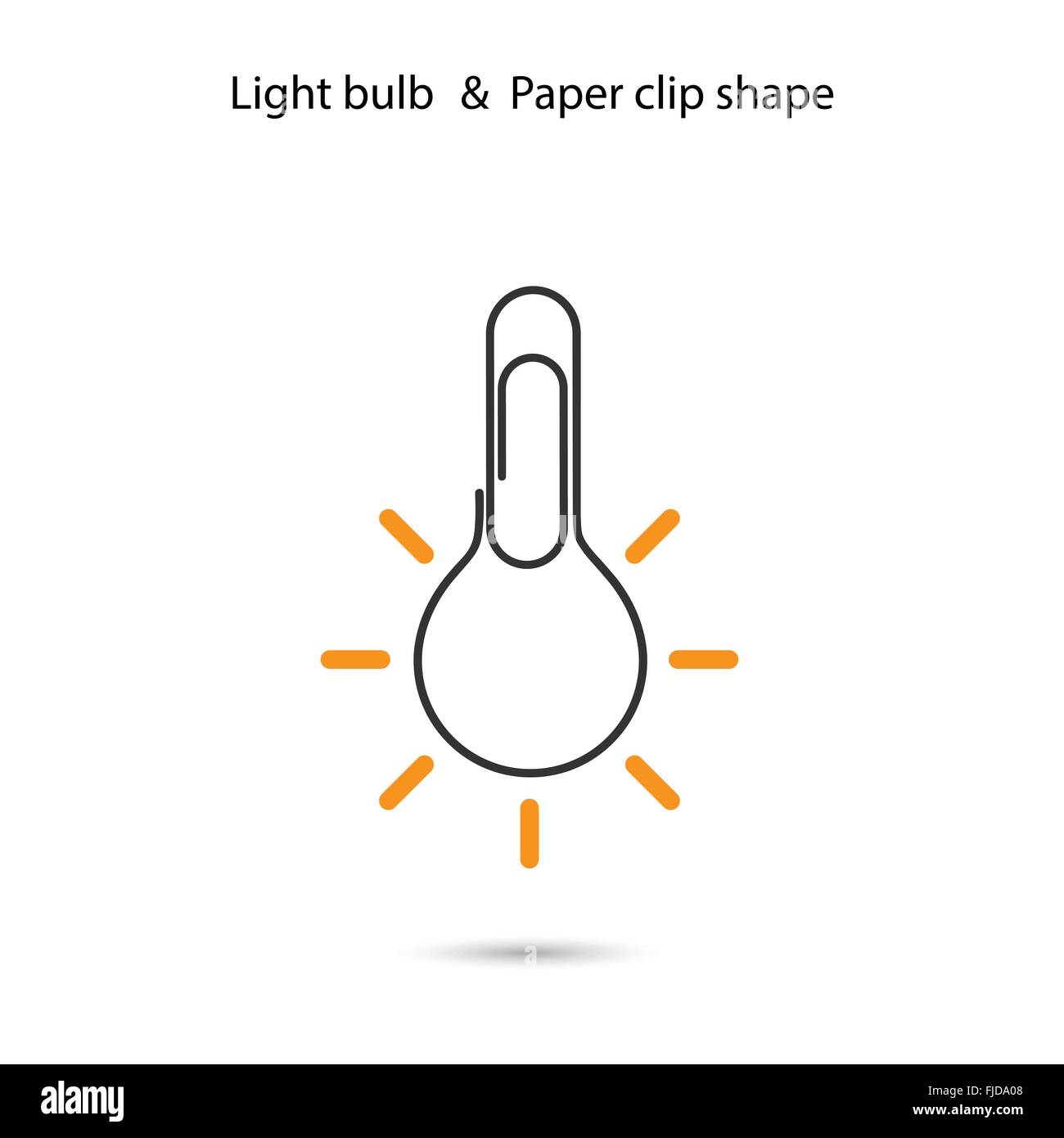Creative lampadina luce logo design,clip di carta sign.Concetto di idee di ispirazione, innovazione, invenzione, efficace pensare Illustrazione Vettoriale
