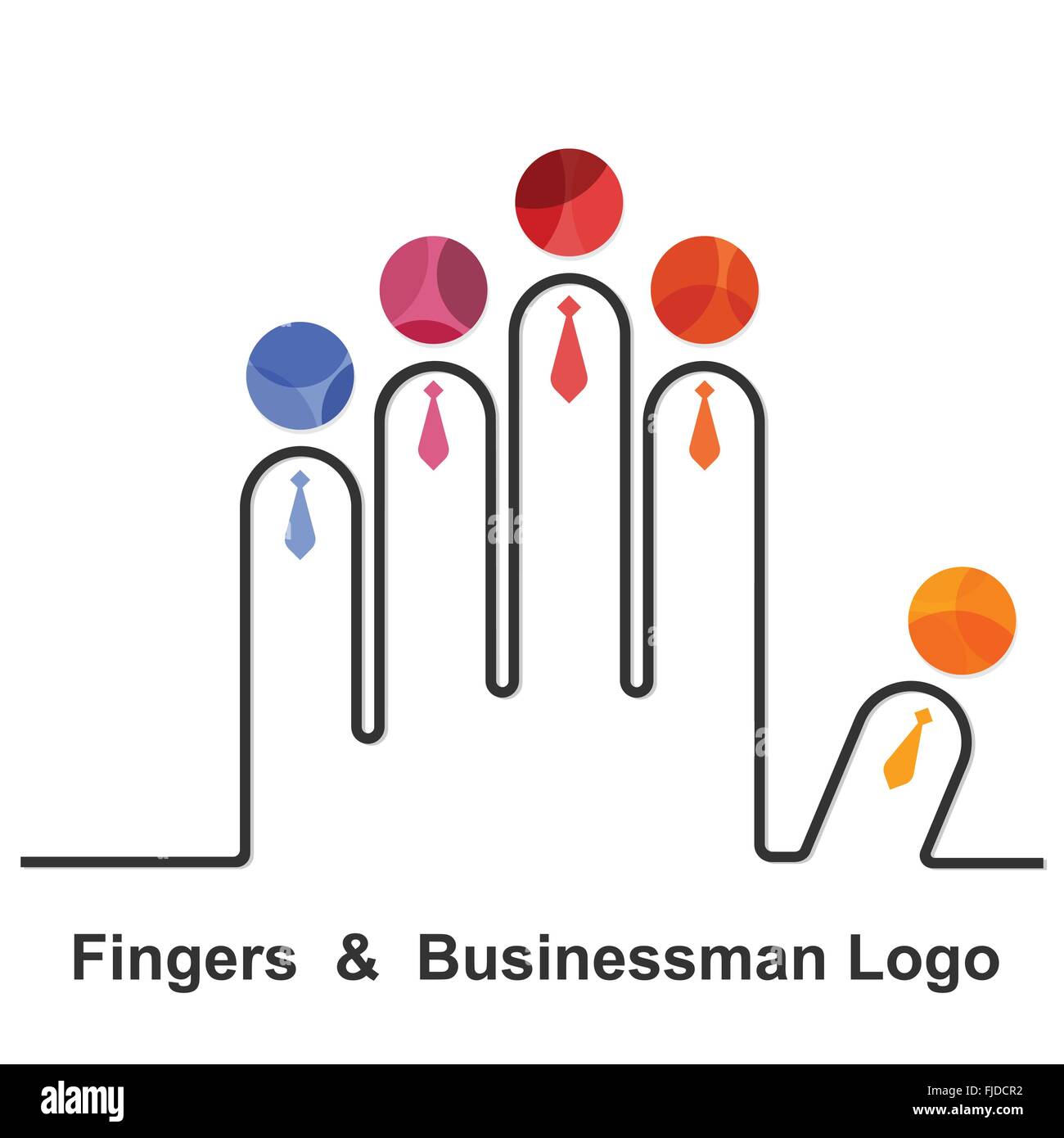 Dita e imprenditore logo design template vettoriale.Team,partner,amici o il logotipo di partenariato.insieme simbolo di unione Illustrazione Vettoriale