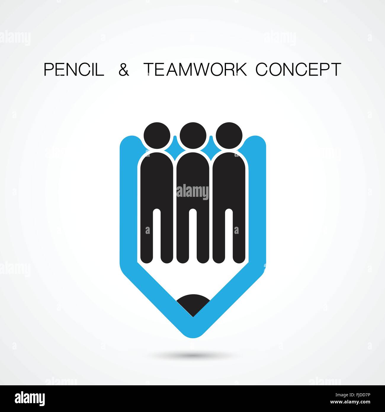 Matita creativi e persone astratta icona logo design template vettoriale. Aziendale Corporate logotipo creativo simbolo. Illustrazione Vettoriale