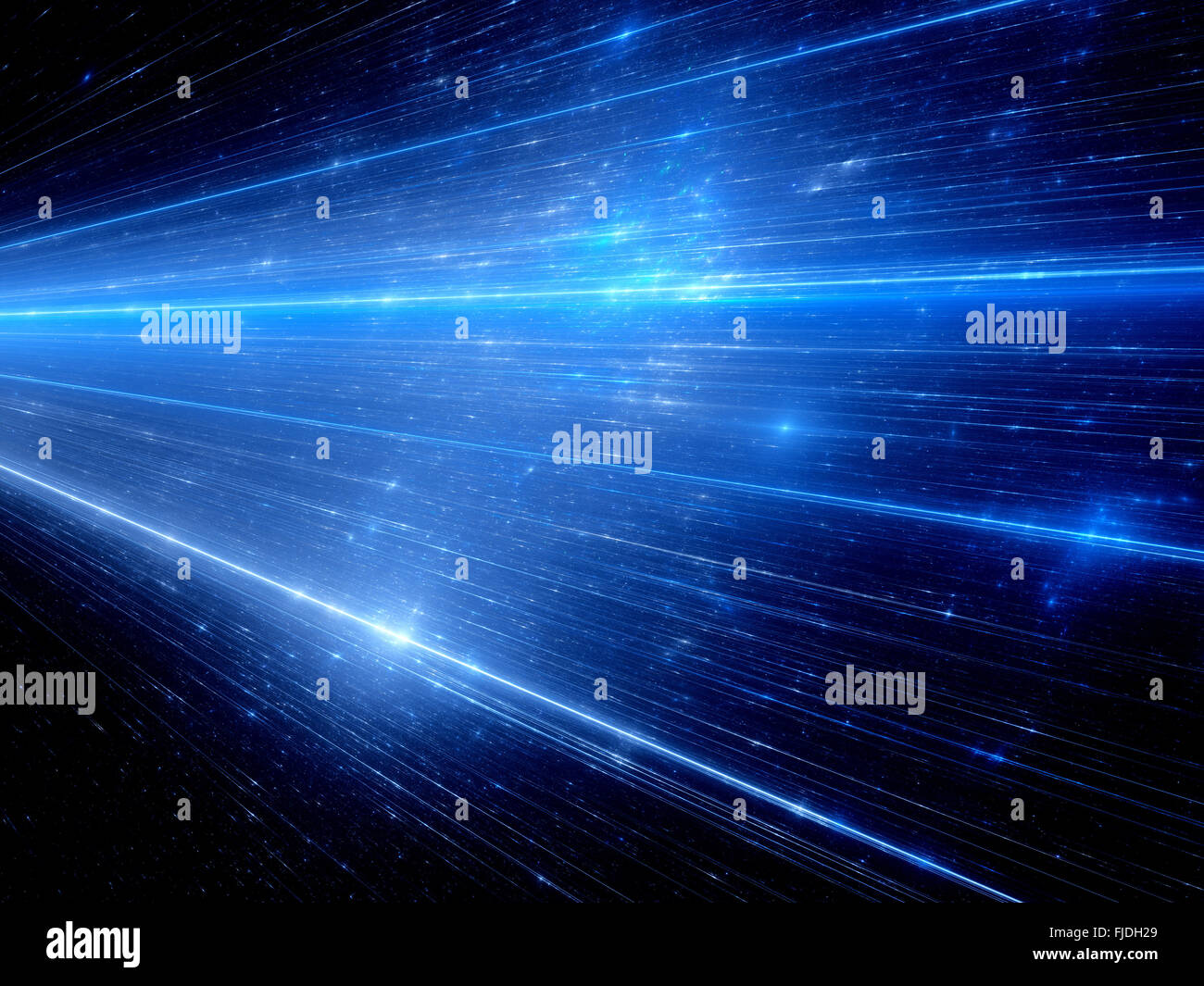 Blu brillante le linee di velocità nello spazio Foto Stock