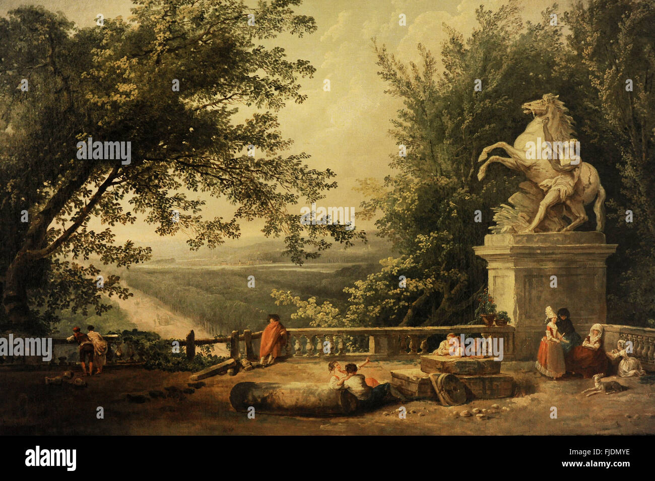 Hubert Robert (1733-1808). Pittore Francese. Rovine sulla terrazza nel Parco di Marly, primi 1780s. Lo stato Museo Hermitage. San Pietroburgo. La Russia. Foto Stock