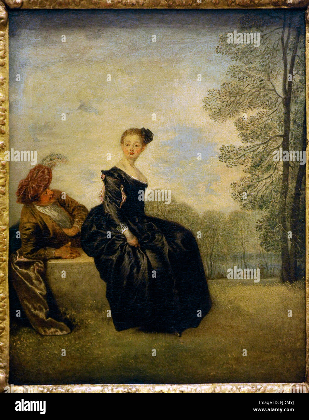 Jean Antoine Watteau (1684-1721). Pittore Francese. La Boudeuse (la capricciosa ragazza), c. 1718. Lo stato Museo Hermitage. San Pietroburgo. La Russia. Foto Stock