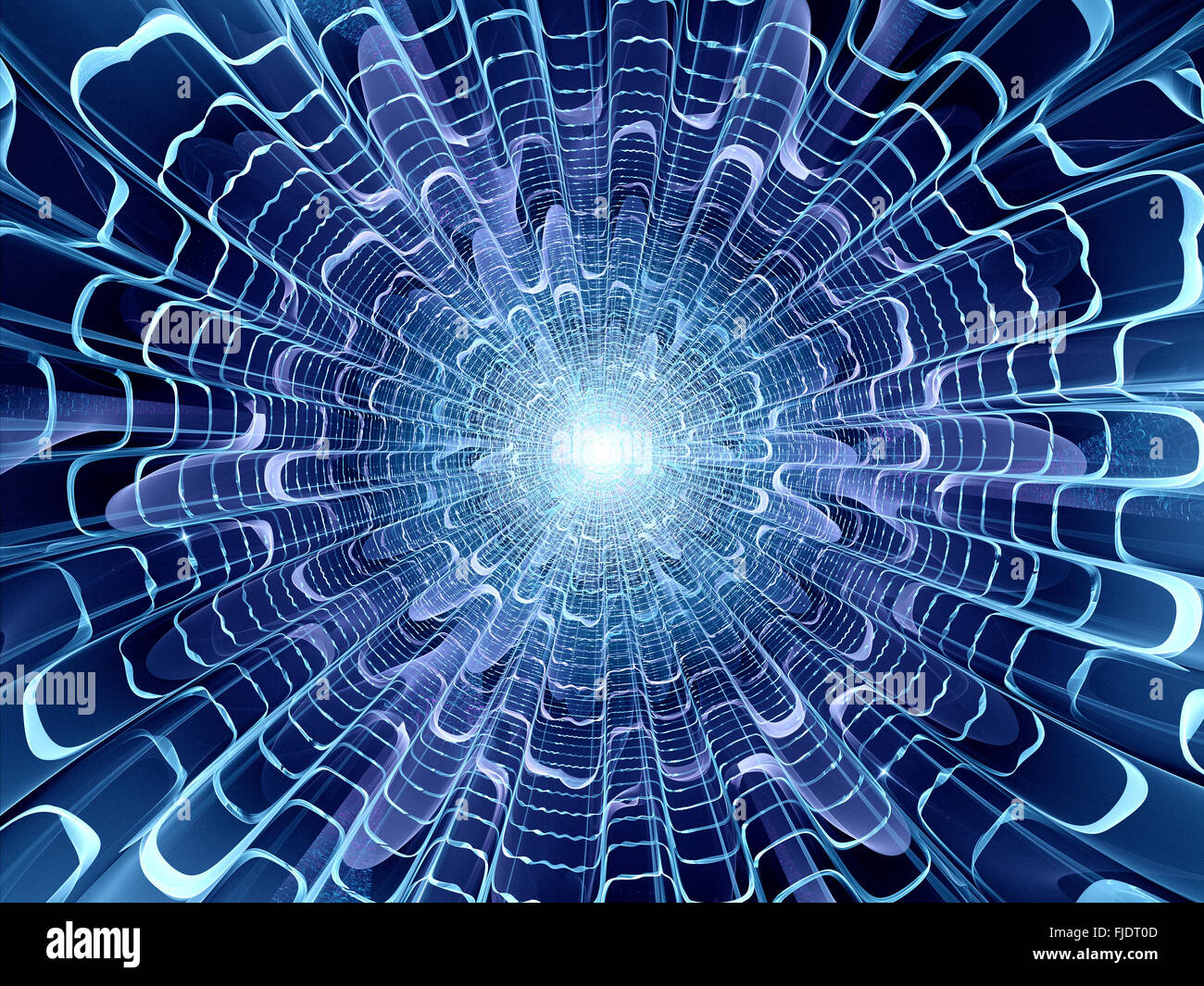 Blue il vetro rotto frattali generati da computer sfondo astratto Foto Stock