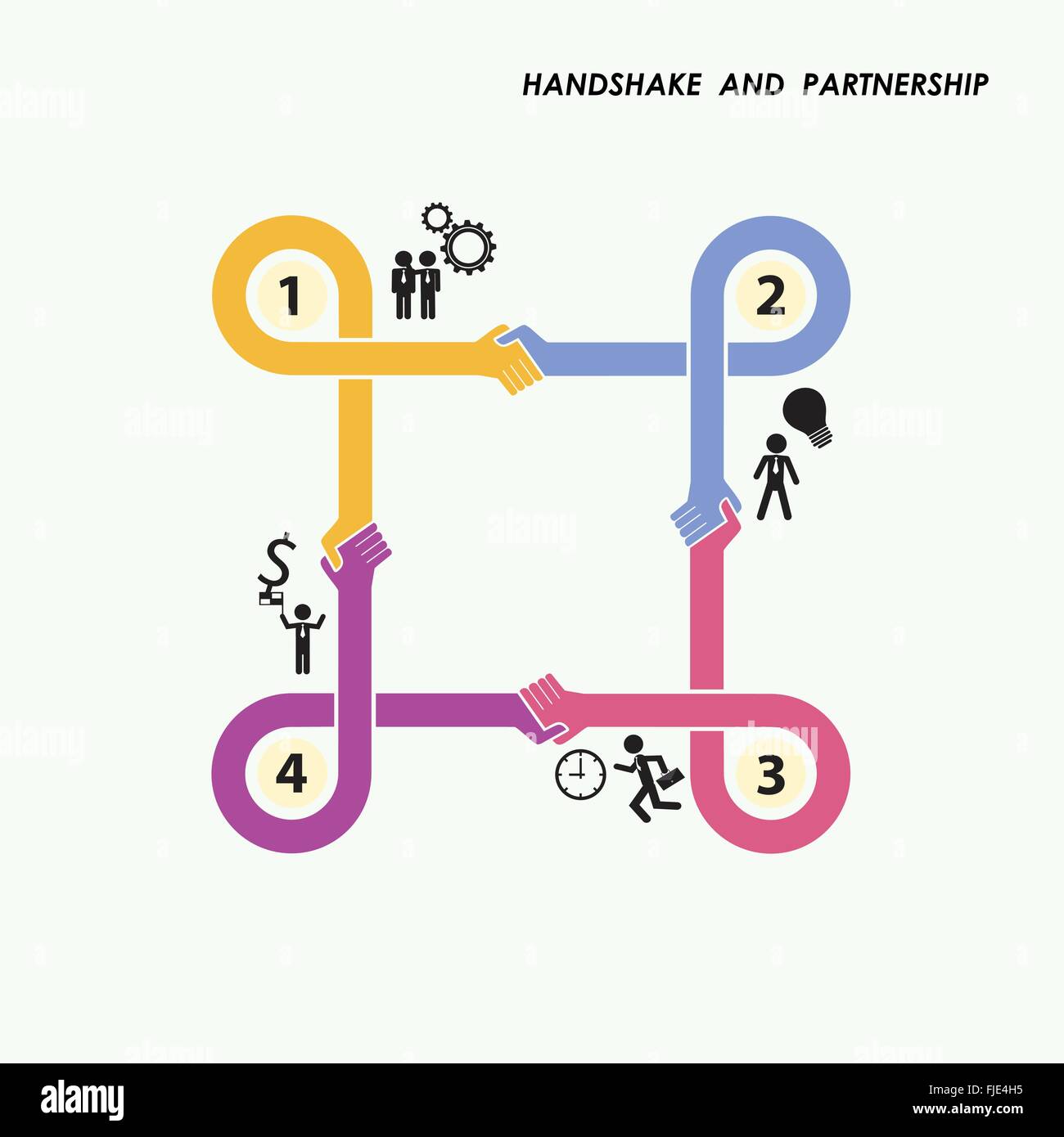 Handshake segno astratto vettore modello di progettazione. Business concetto creativo.illustrazione vettoriale Illustrazione Vettoriale