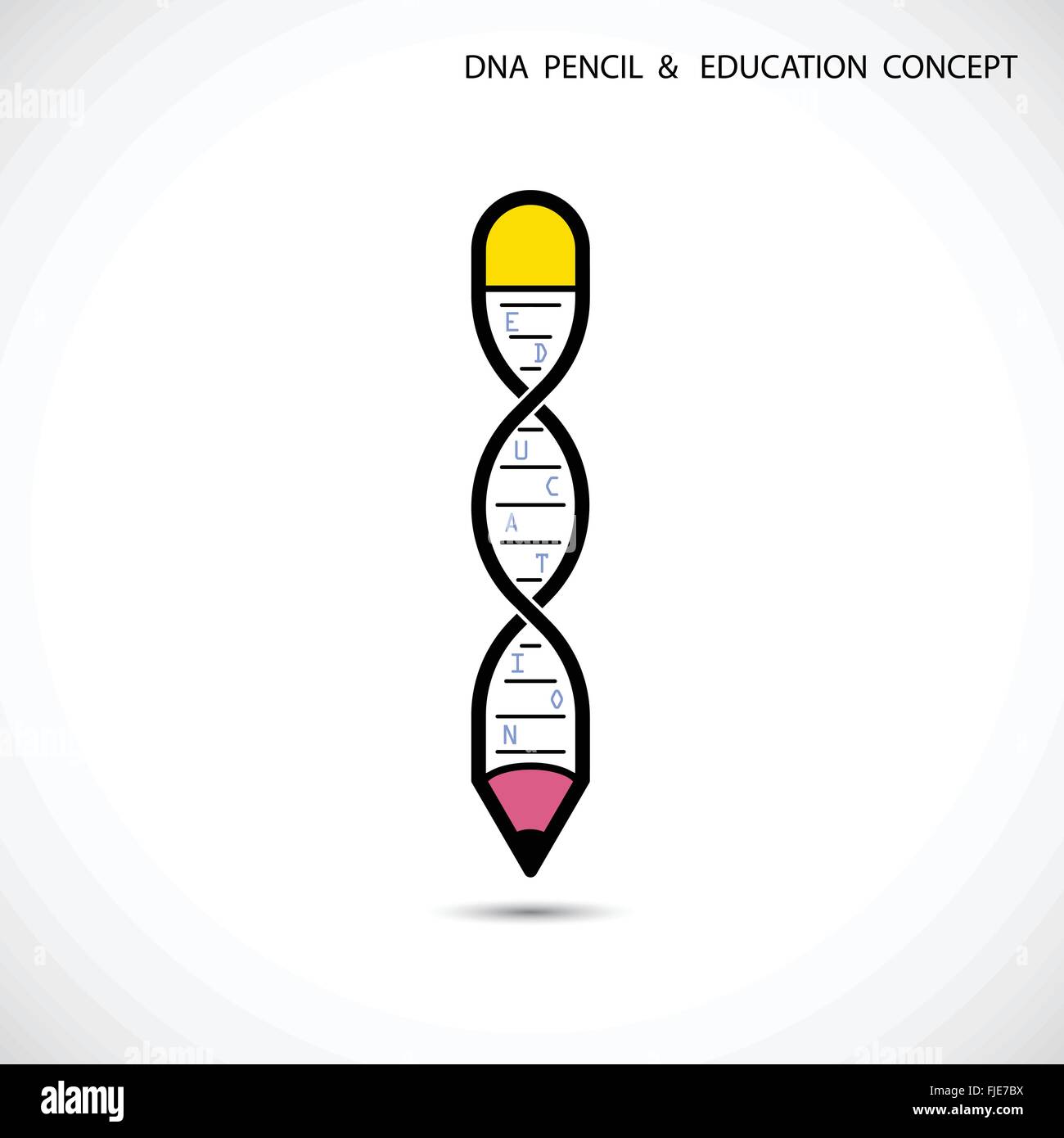 Matita creativa e simbolo di DNA. L'istruzione e la concezione di business. Illustrazione Vettoriale. Illustrazione Vettoriale