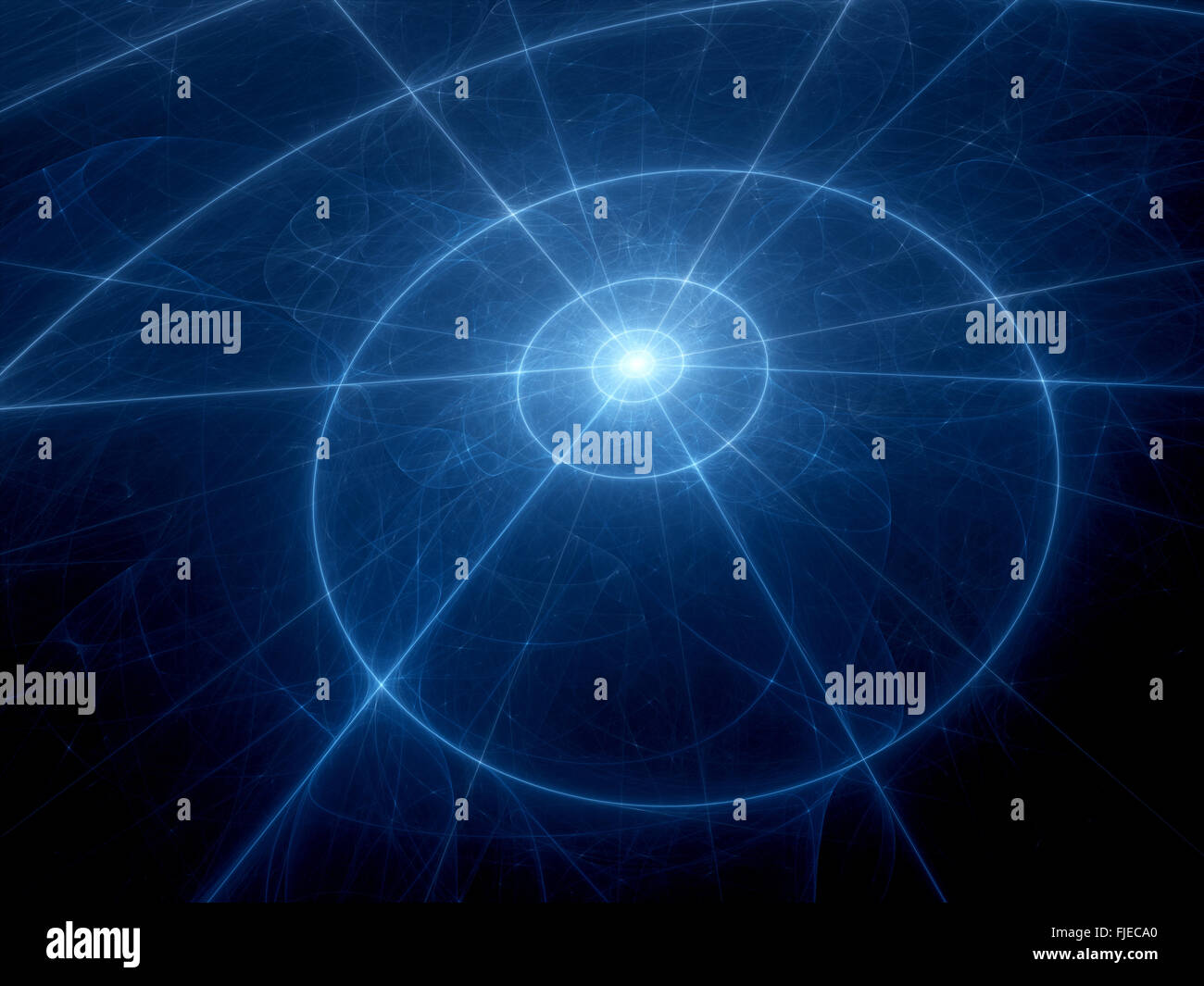 Sistema a stella con traiettorie, generato dal computer sfondo astratto Foto Stock