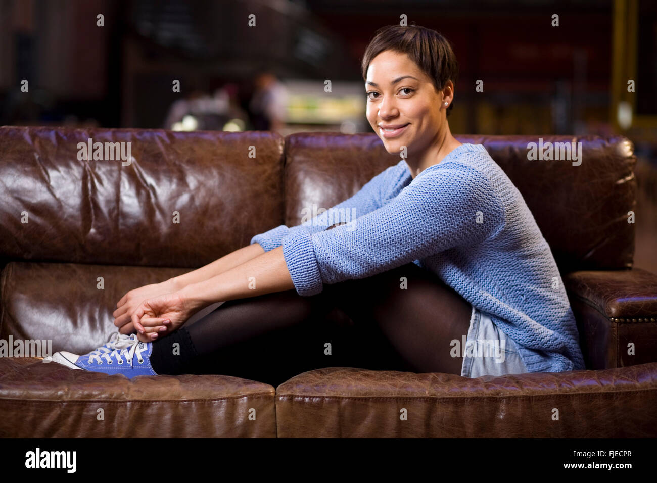 L'attrice Etiopia Jumbo presso il Royal Exchange Theatre Foto Stock