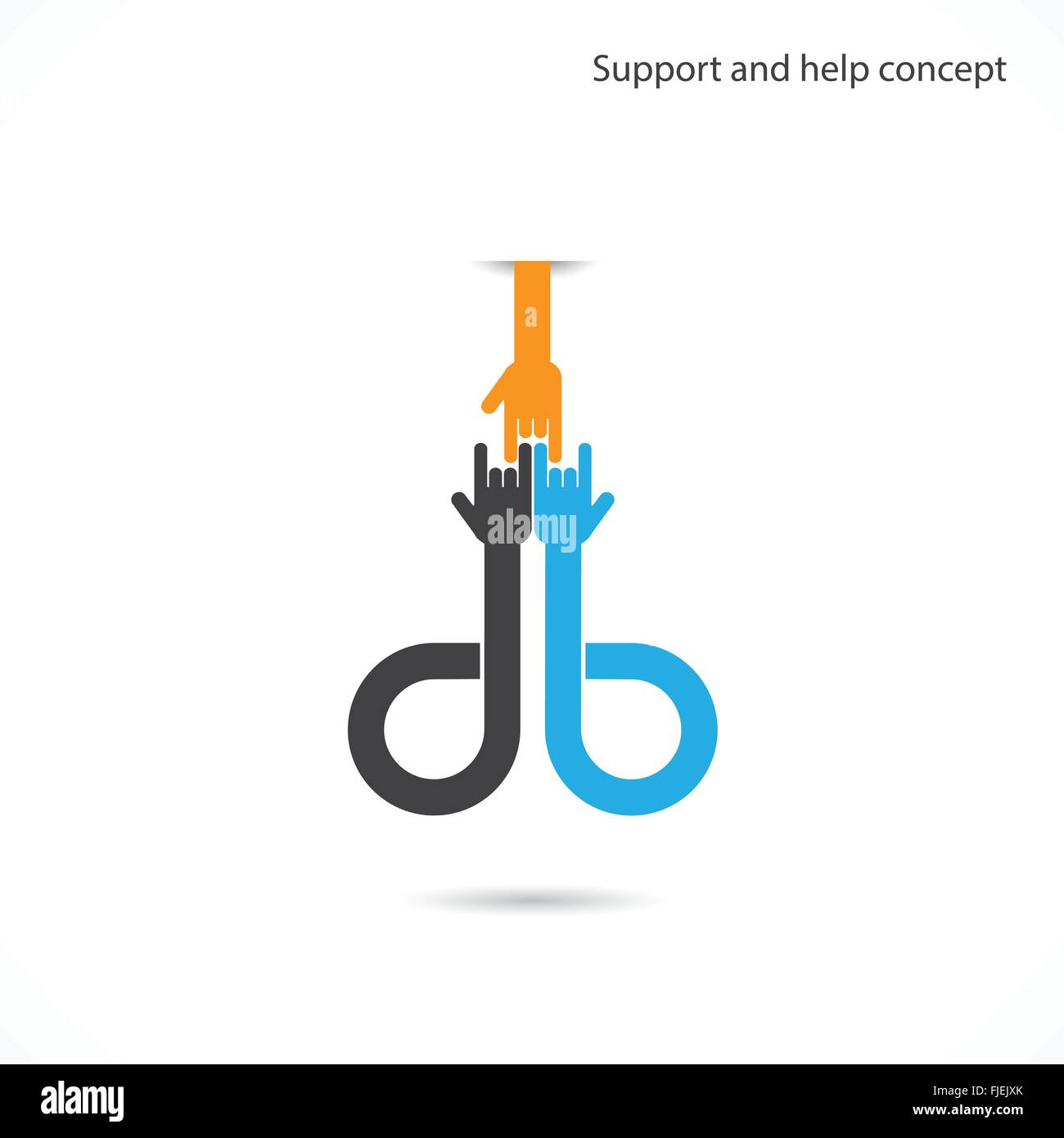 Supporto e assistenza concetto, il lavoro di squadra mani concetto, concetto di handshake, idee di business .illustrazione vettoriale Illustrazione Vettoriale