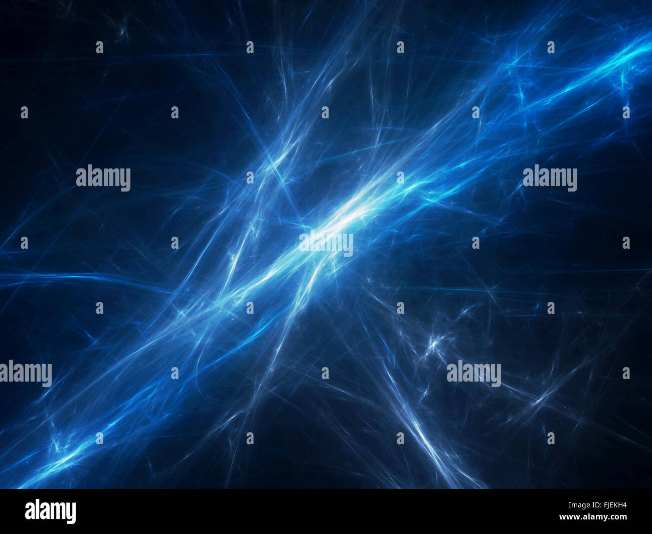 Blu brillante i campi di forza nello spazio, generato dal computer sfondo astratto Foto Stock