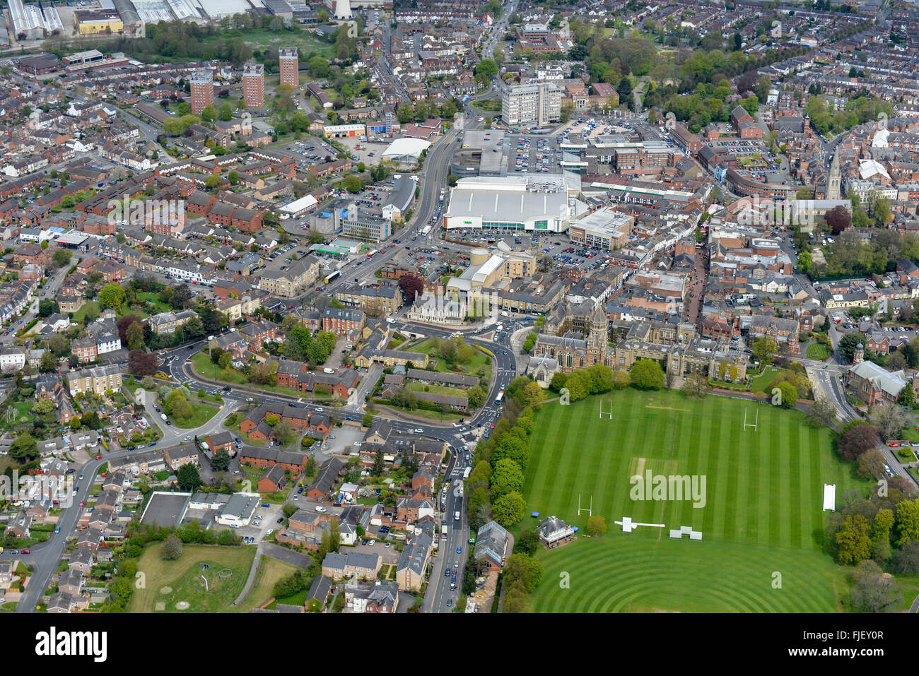 Una veduta aerea del centro del Warwickshire città di Rugby Foto stock -  Alamy