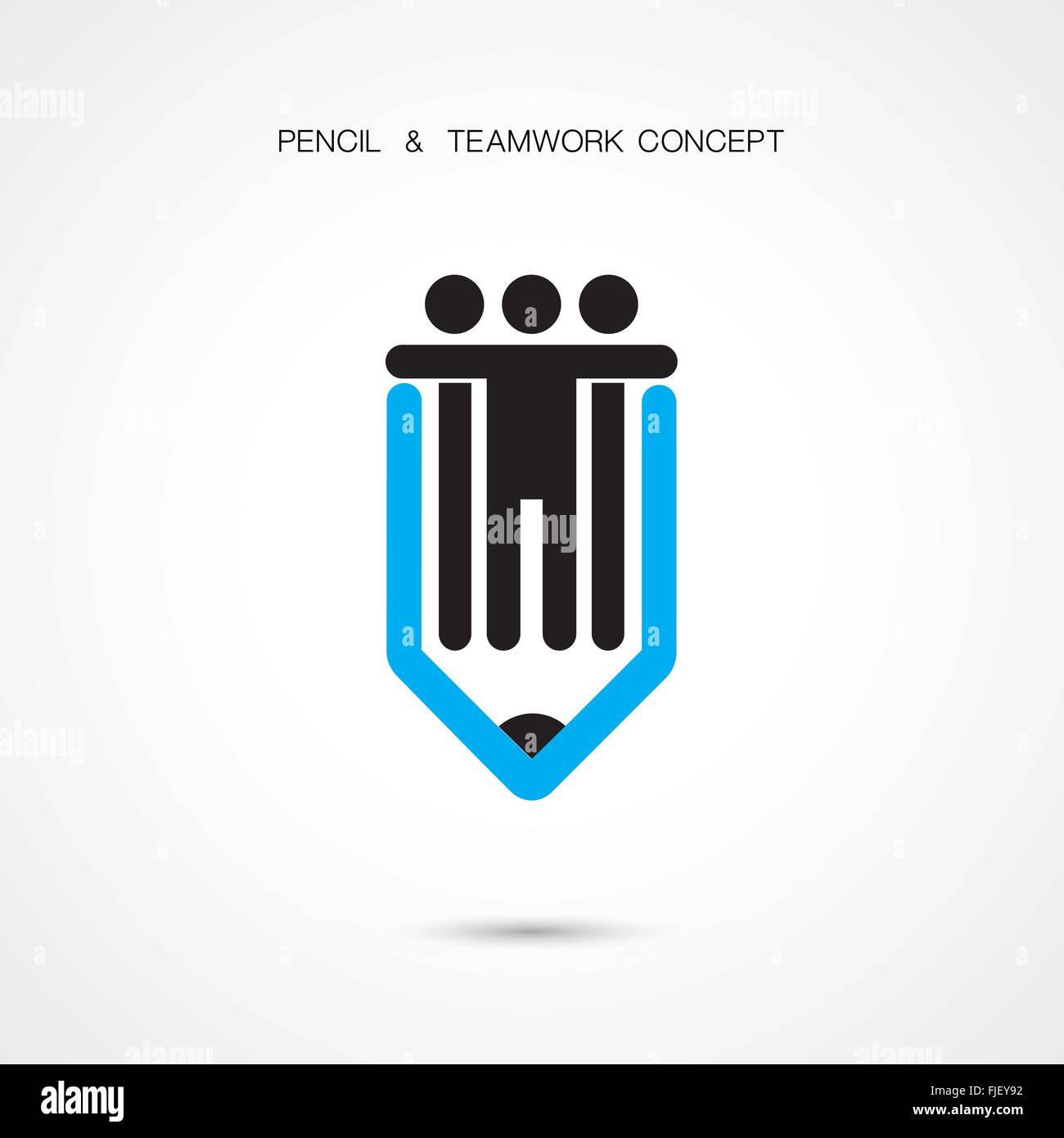 Matita creativi e persone astratta icona logo design template vettoriale. Aziendale Corporate logotipo creativo simbolo. Illustrazione Vettoriale