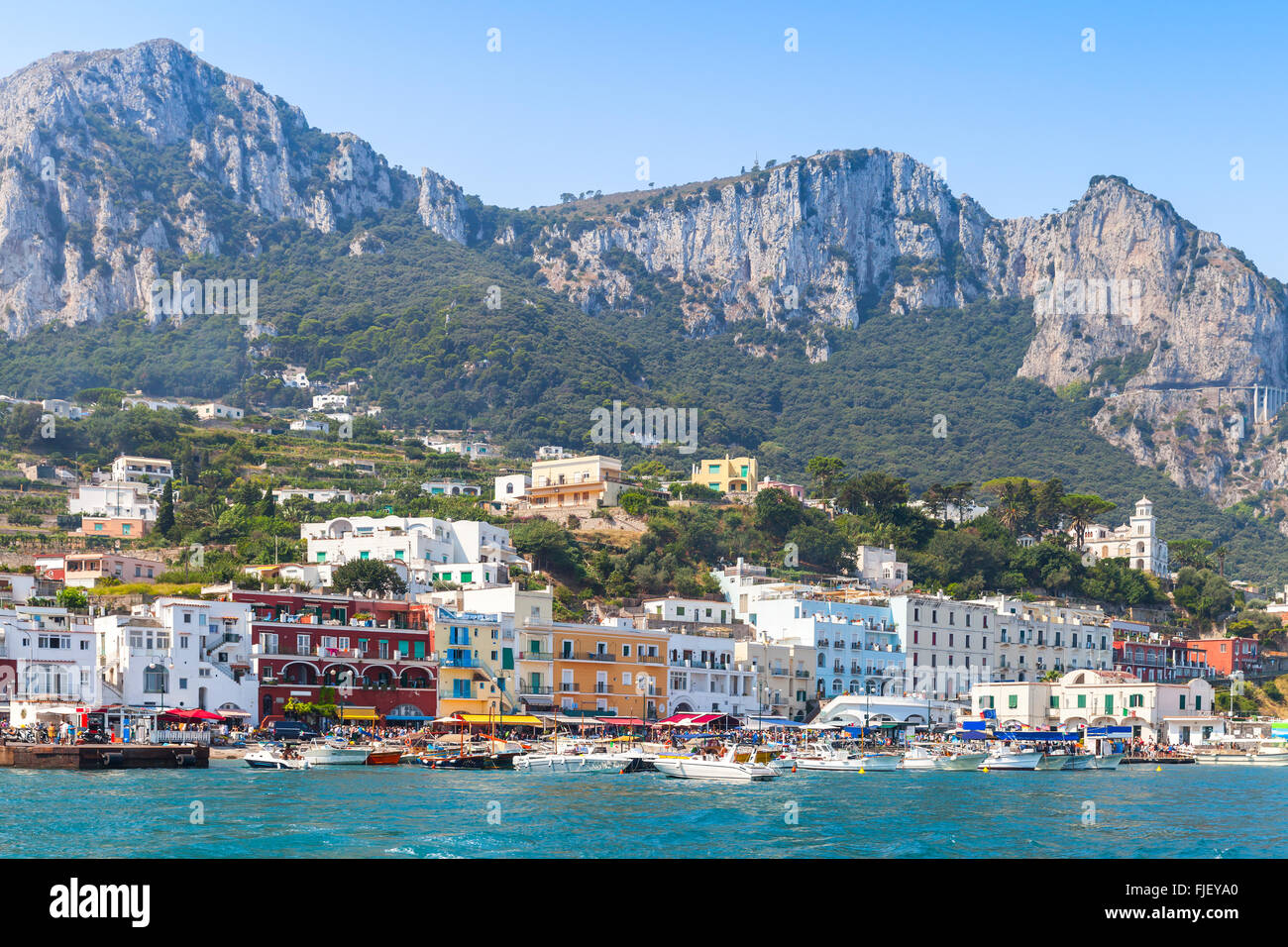 Paesaggio di isola di Capri, Italia, Baia di Napoli Foto Stock