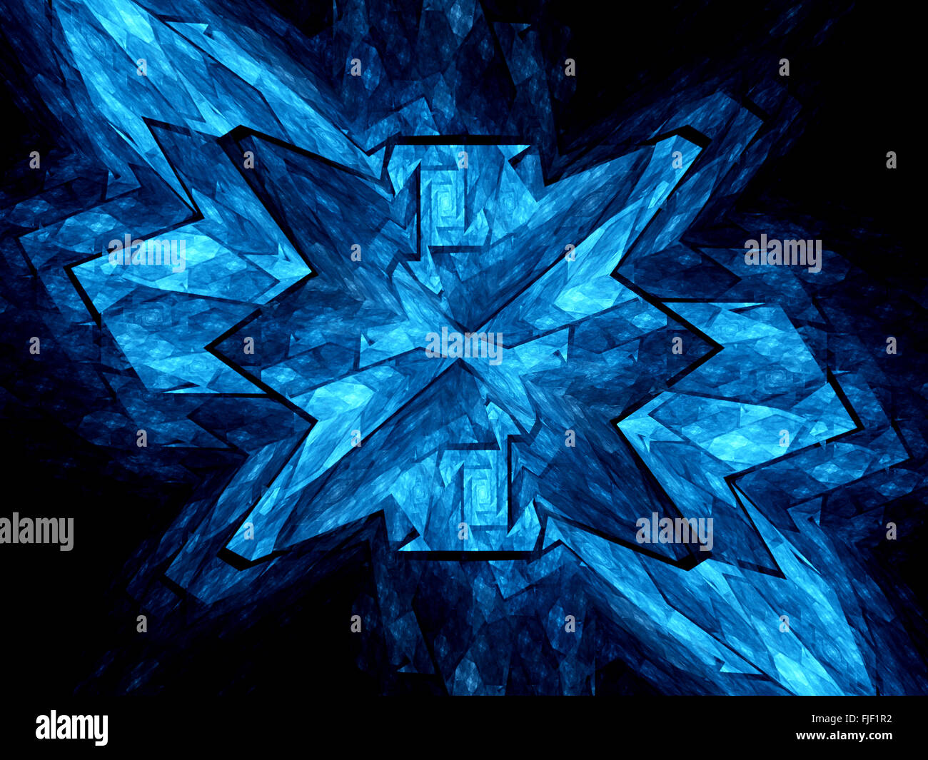 Blu brillante nanocristallo, generato dal computer sfondo astratto Foto Stock