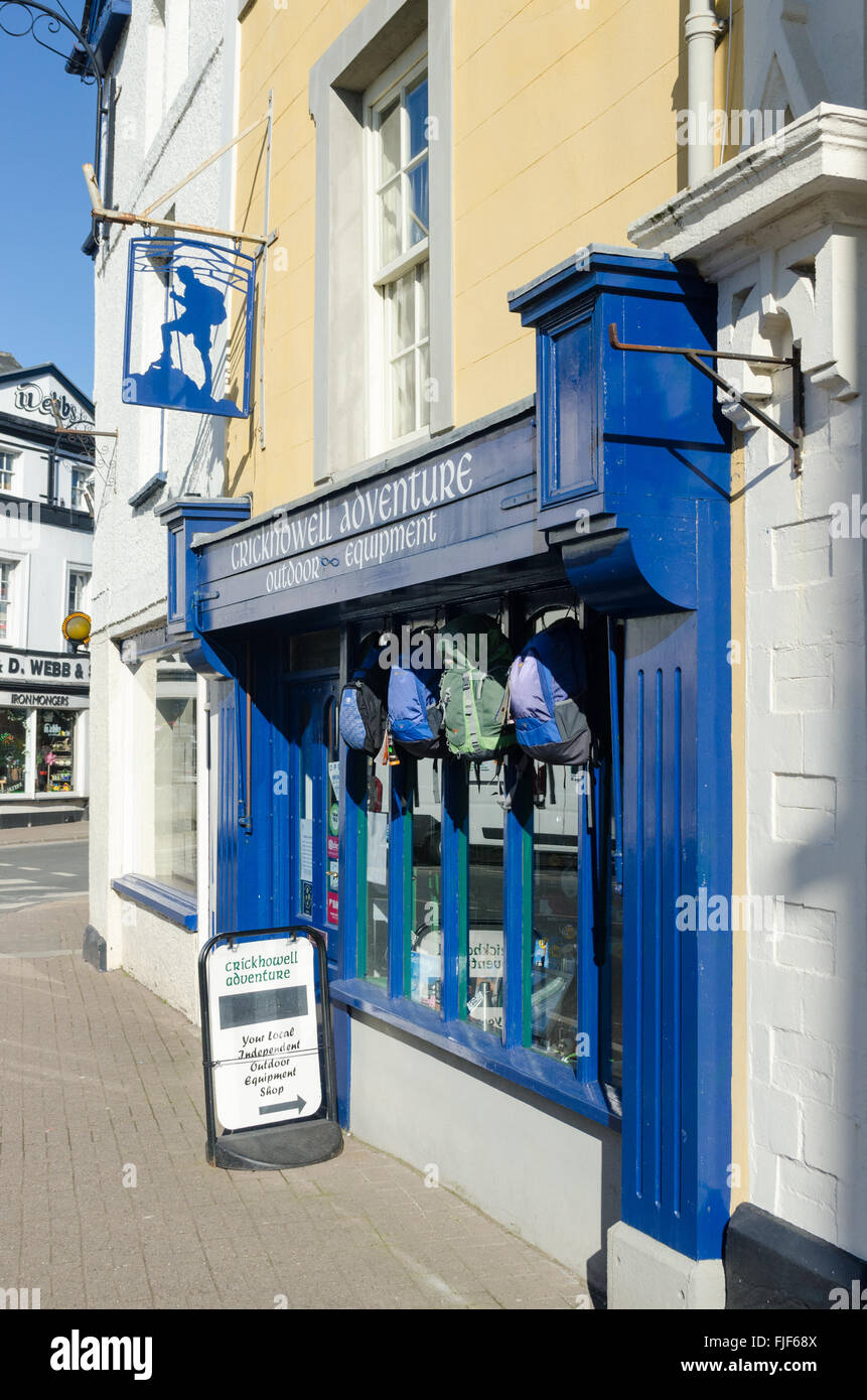 Crickhowell avventura outdoor equipment shop Foto Stock
