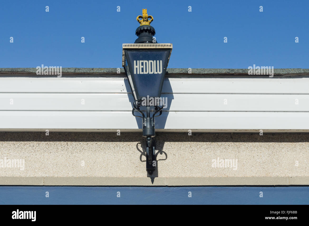 Lanterna blu al di fuori Crickhowell stazione di polizia Foto Stock