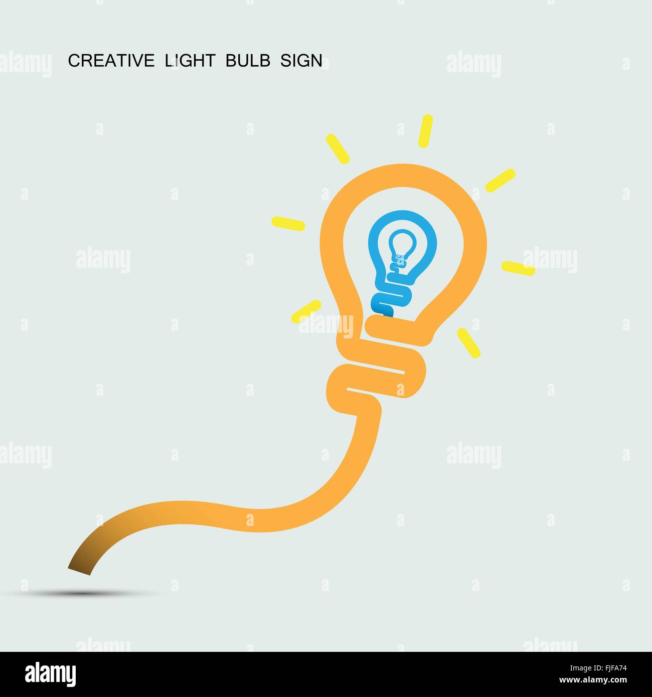 Luce creativi simbolo della lampadina con girare sul concetto di creatività, education e business idea. Illustrazione Vettoriale Illustrazione Vettoriale