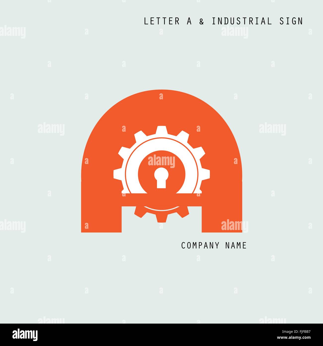 Lettera di Creative un astratto icona logo design template vettoriale con l'industria e il simbolo di ingranaggio. Aziendale Corporate concept Illustrazione Vettoriale