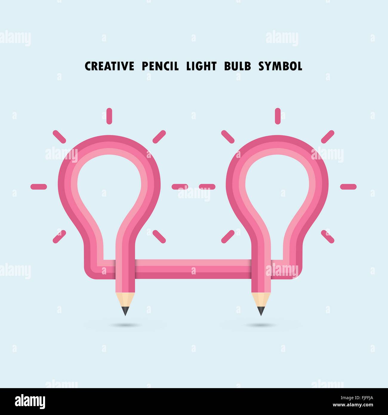 Matita e lampadina della luce sullo sfondo. Il concetto di istruzione. Illustrazione Vettoriale Illustrazione Vettoriale