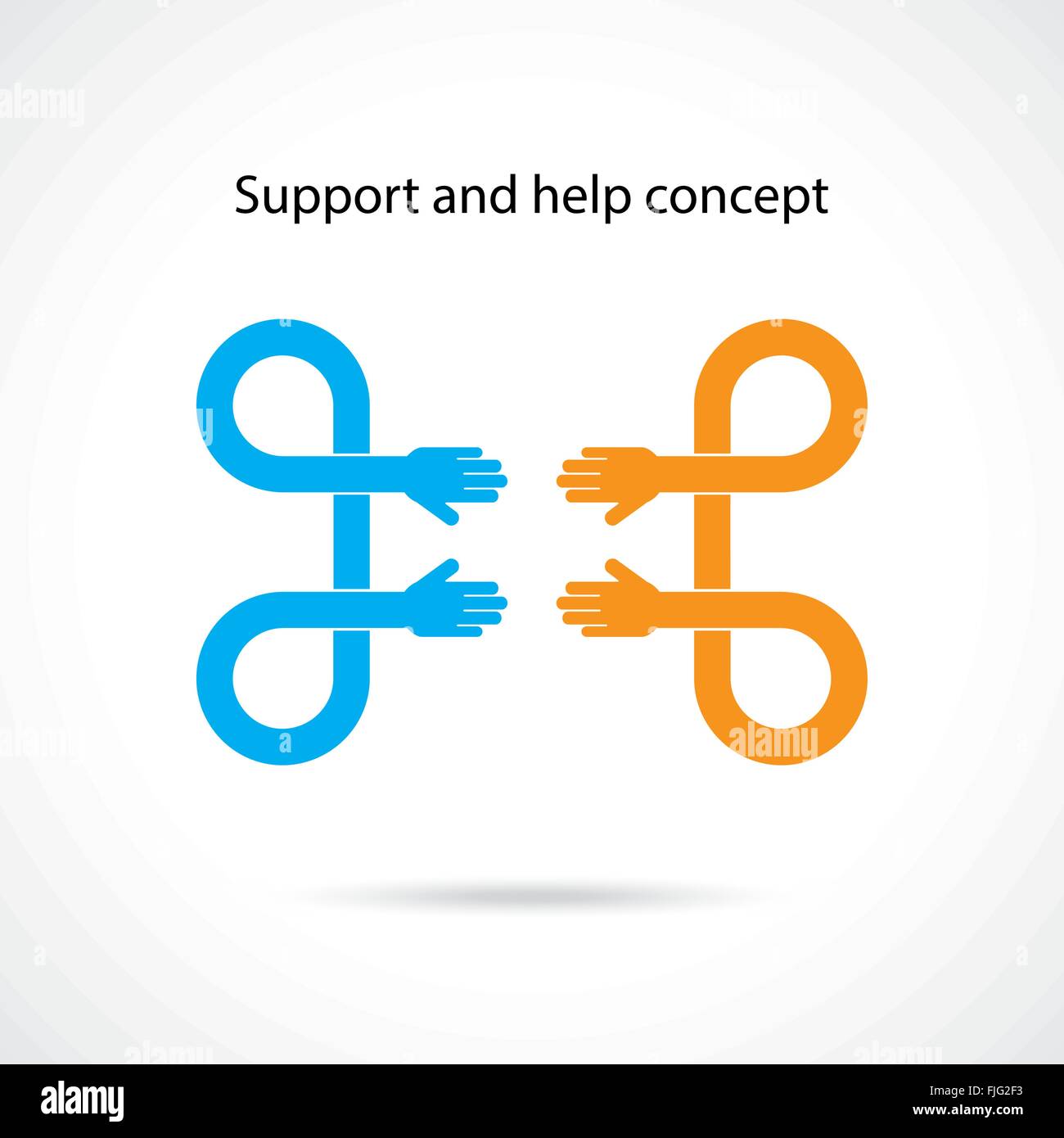 Supporto e assistenza concetto, il lavoro di squadra mani concetto, concetto di handshake, idee di business .illustrazione vettoriale Illustrazione Vettoriale