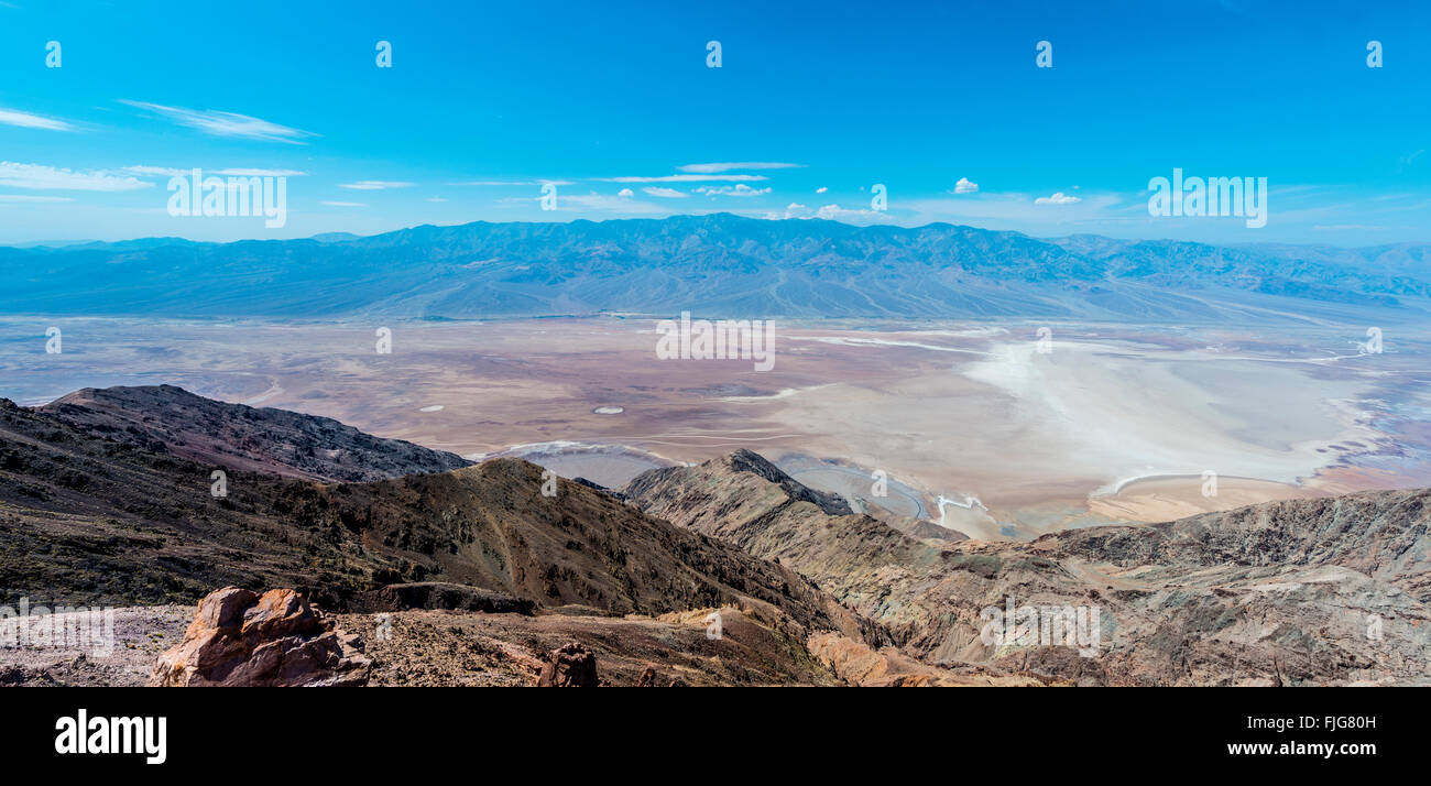 Dante, vista parco nazionale della Valle della Morte, montagne Panamint Range dietro, Deserto Mojave, CALIFORNIA, STATI UNITI D'AMERICA Foto Stock