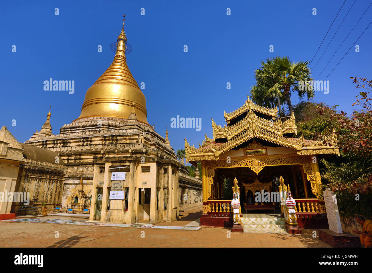 Mya Zedi Pagoda in Tempio Myinkaba Village, Bagan, Myanmar (Birmania) Foto Stock