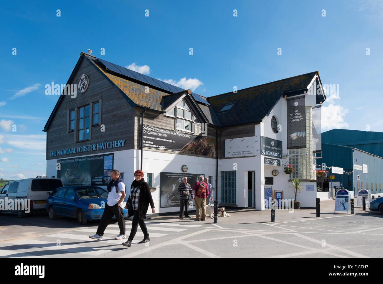 Il National Lobster Hatchery a Padstow, Cornwall, Regno Unito. Foto Stock