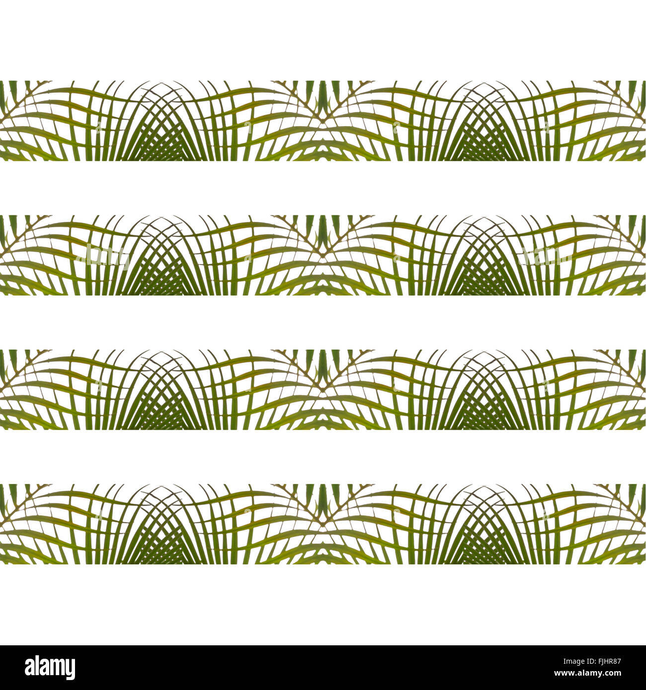 Collage digitale tecnica stilizzato geometrico natura motif strisce sullo sfondo del modello in colori verde e bianco. Foto Stock