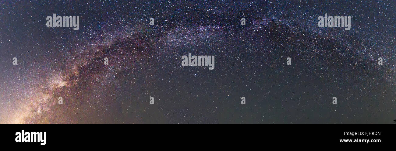 Panorama della via lattea Foto Stock