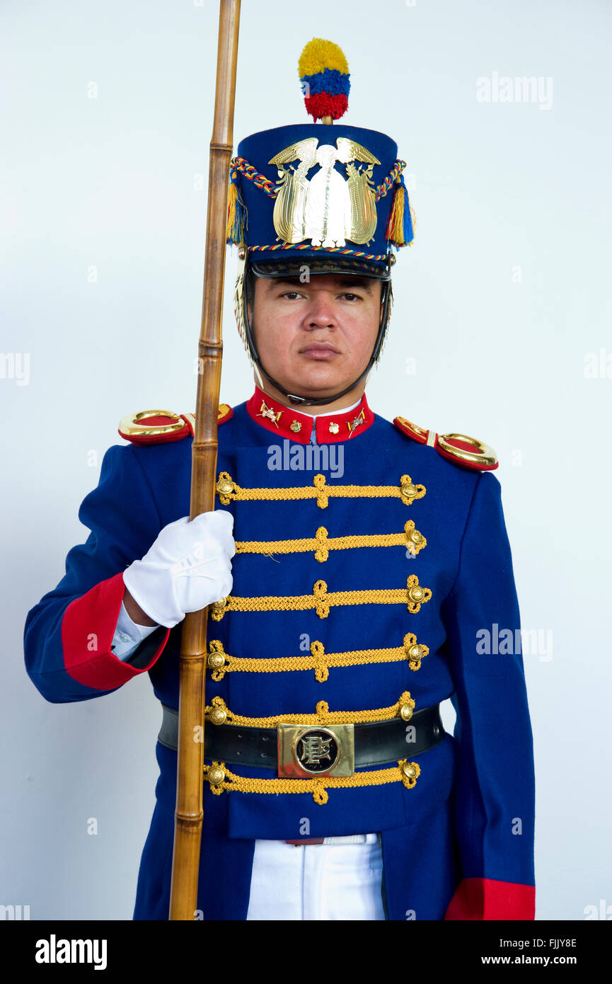 Palace Guard nel Palazzo Presidenziale di Quito, Ecuador Foto Stock