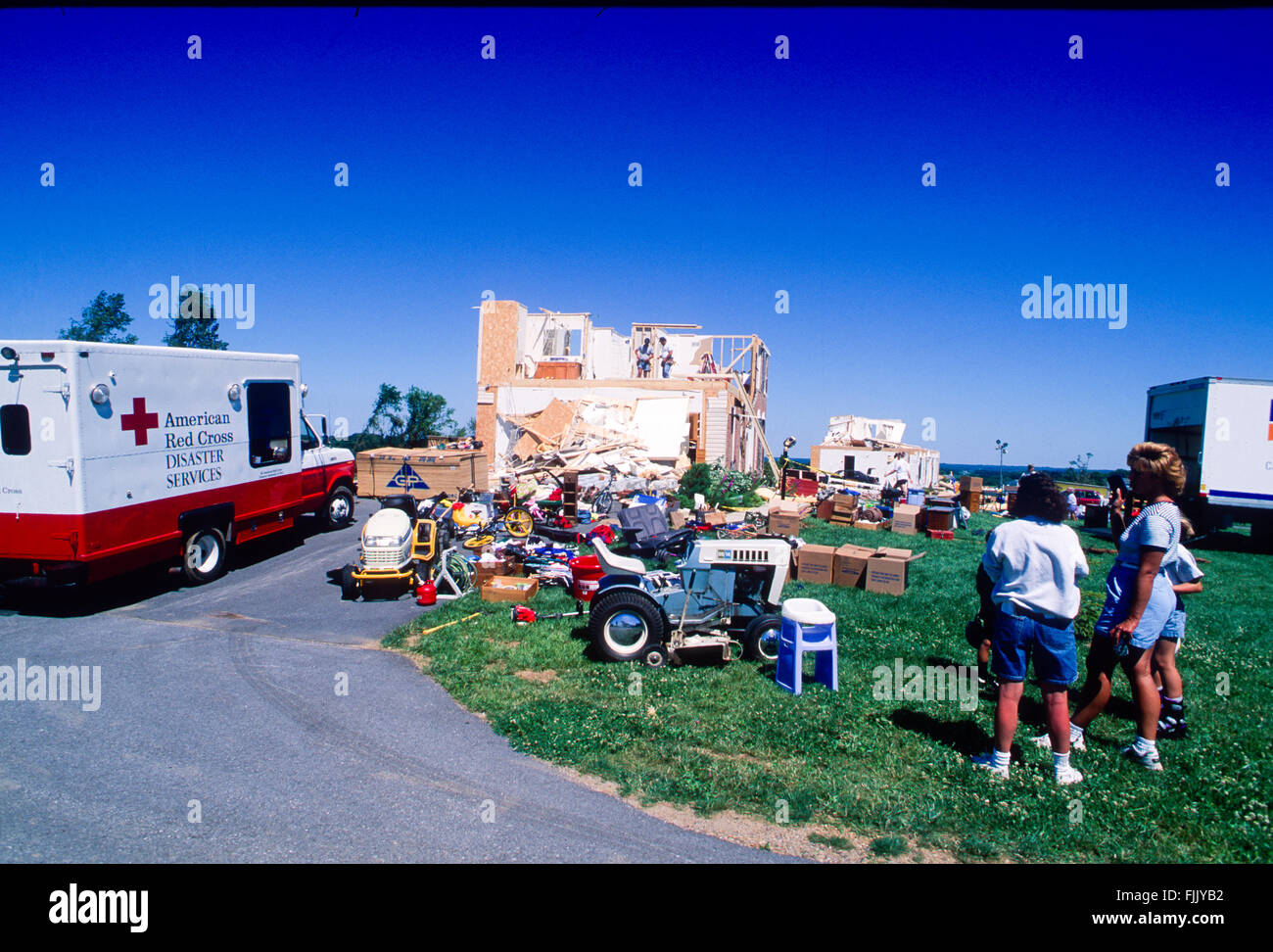 Westminster, Maryland, USA, 20 luglio, 1995 sessanta otto case danneggiate o distrutte da un F3 tornado Credito: Mark Reinstein Foto Stock