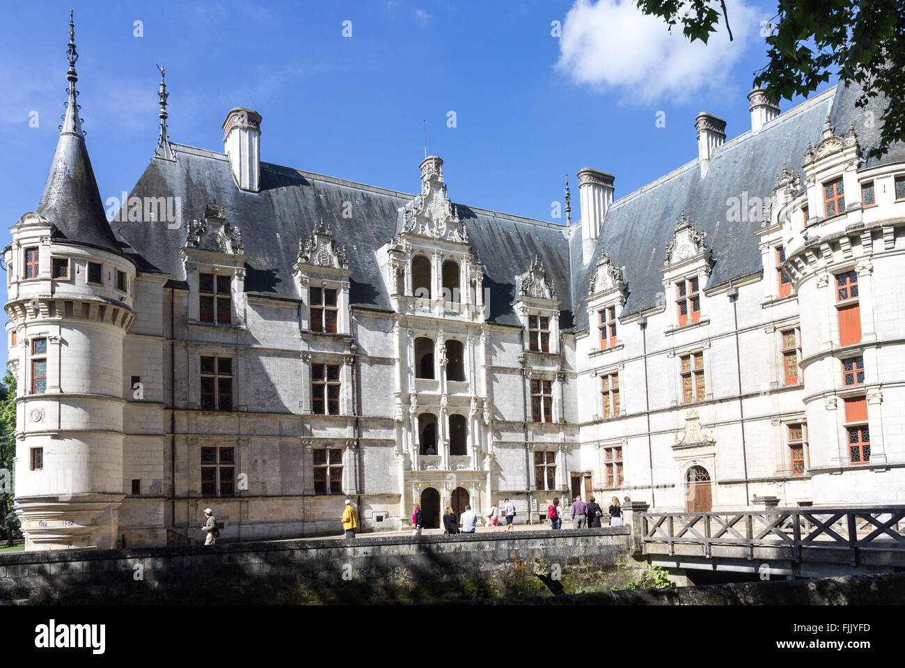 Chateau D'Azay-Le-Rideau Valle della Loira in Francia Foto Stock