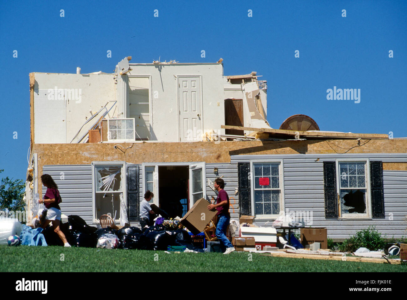 Westminster, Maryland, USA, 20 luglio, 1995 sessanta otto case danneggiate o distrutte da un F3 tornado Credito: Mark Reinstein Foto Stock