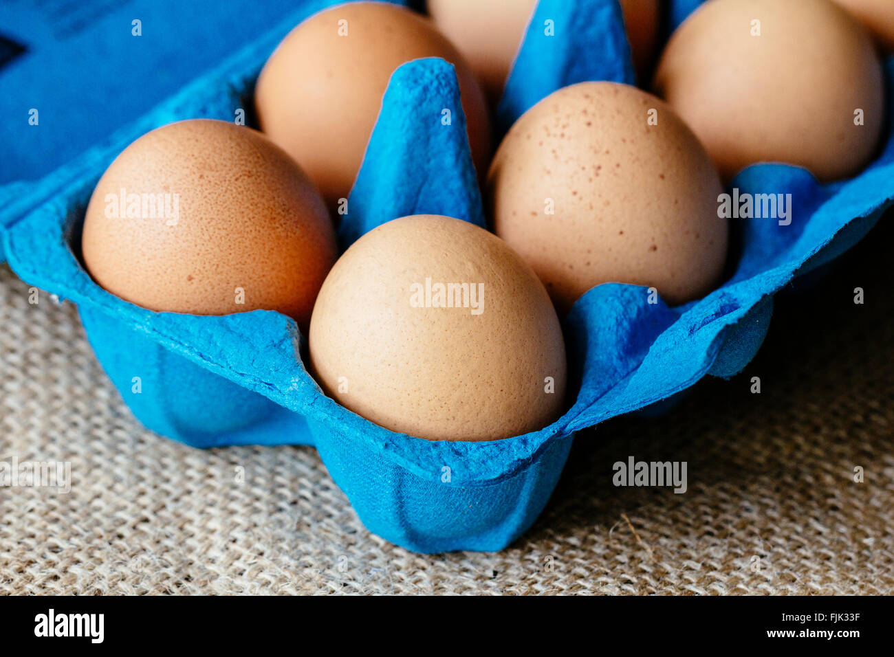Uova di galline del Brown Foto Stock