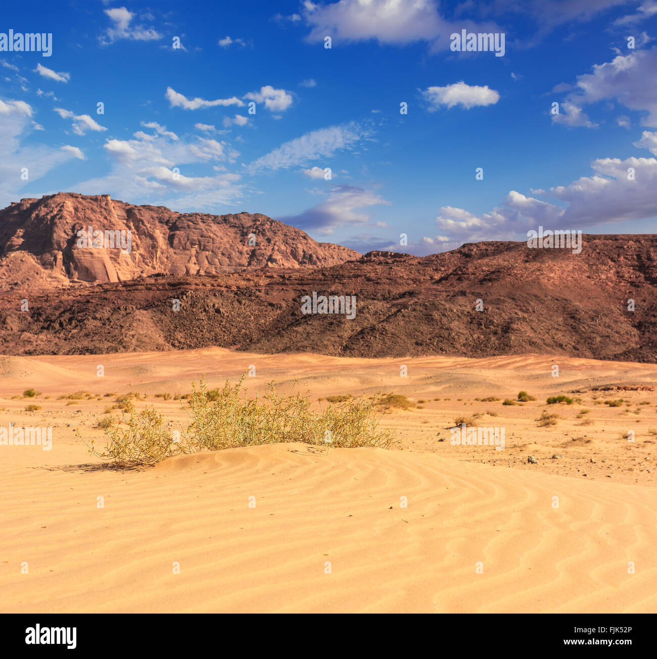 L'Egitto nel deserto del Sinai vista colline rocciose cielo blu Foto Stock