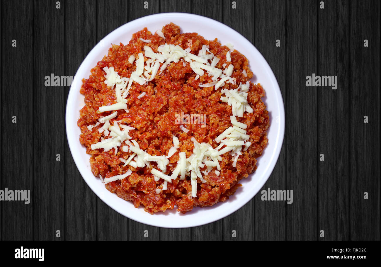 Gustosa Gajar ka Halwa o dessert di carote Foto Stock