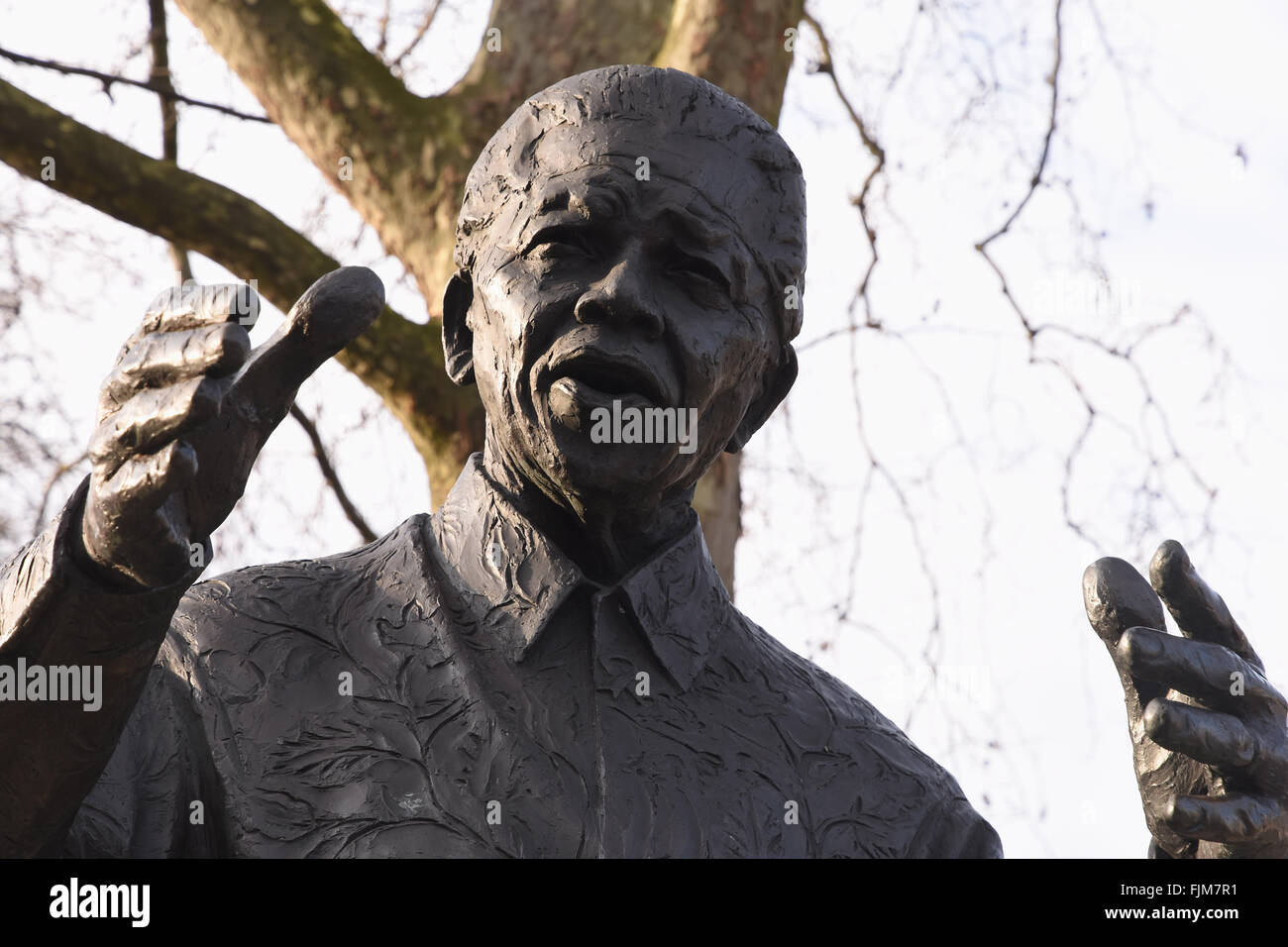 Statua Di Nelson Mandela, Parliament Square, Westminster, Londra Uk Foto Stock