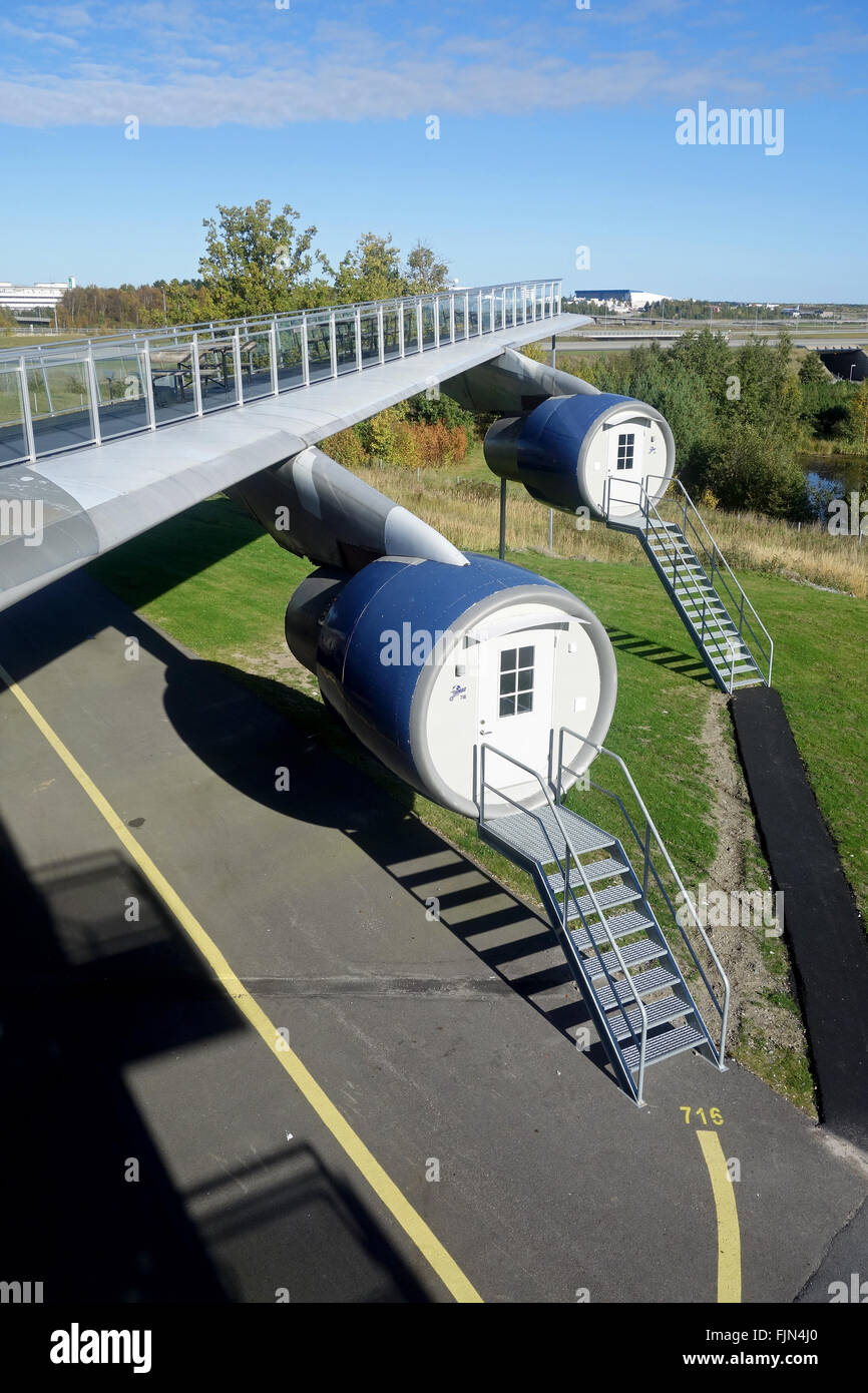 "Jumbo Hostel' hotel all'aeroporto di Arlanda di Stoccolma, Svezia Foto Stock