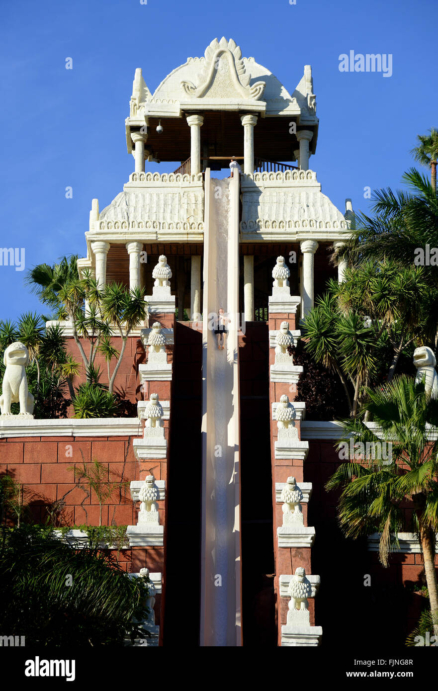 Siam Park, Tenerife, isola di Tenerife, Isole Canarie, 'Torre del Potere' slitta Foto Stock